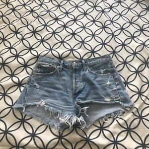 AGOLDE light-wash denim shorts, size 26